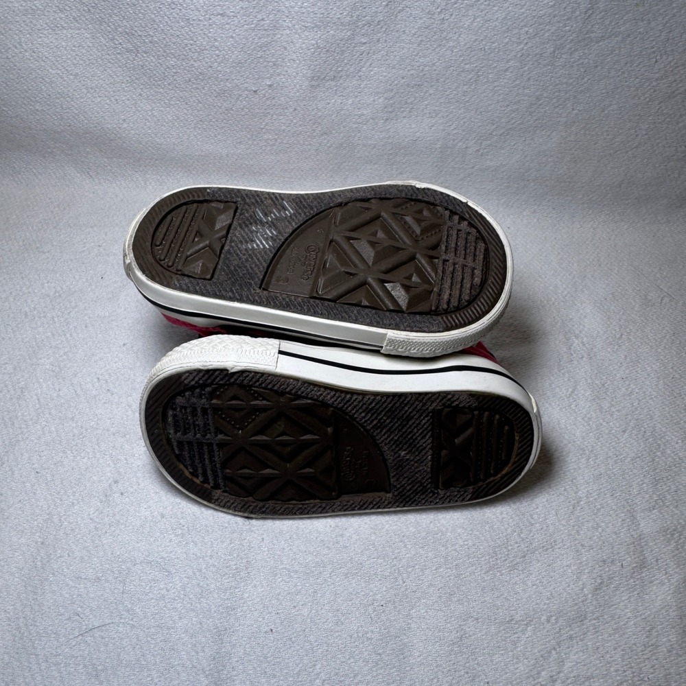 Converse Chuck Taylor All Star Infants 3 Black Pink Fold Down High Top 732496F - Picture 5 of 8